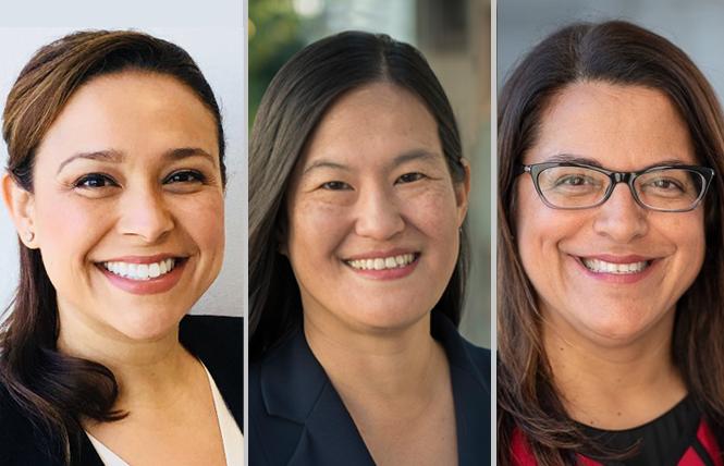 San Francisco Superior Court judicial candidates Maria Elena Evangelista, left, Dorothy Chou Proudfoot, and Kulvindar "Rani" Singh. Photos: Courtesy campaigns