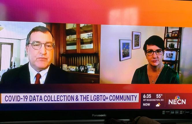 Sean Cahill, left, appeared on New England Cable News in May 2020 talking about the importance of SOGI data. Photo: Screengrab